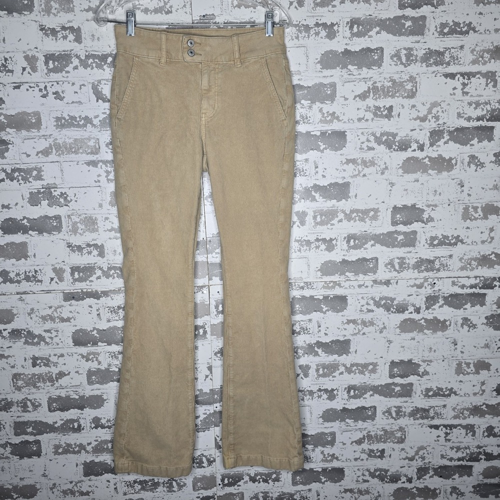 American Eagle Pants‎ Womens 2 Regular Beige Corduroy Kick Boot Stretch Cotton